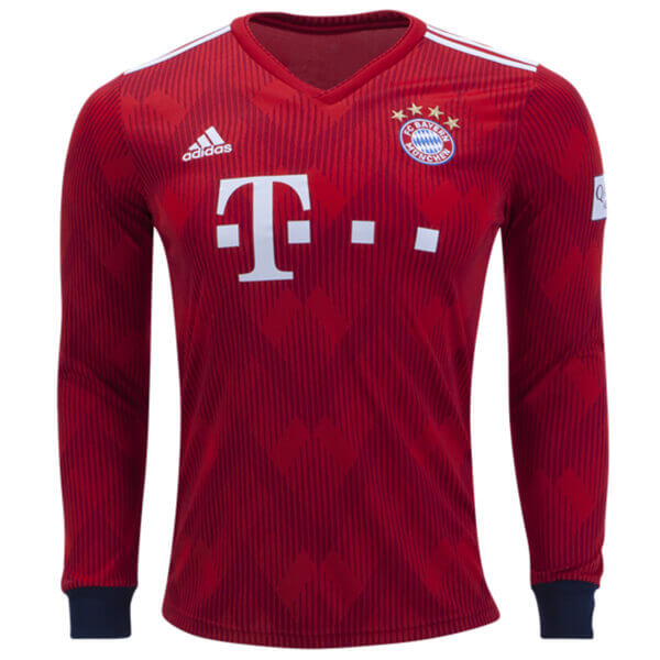 Bayern Munich Home Long Sleeve Football Shirt 18/19 - SoccerLord