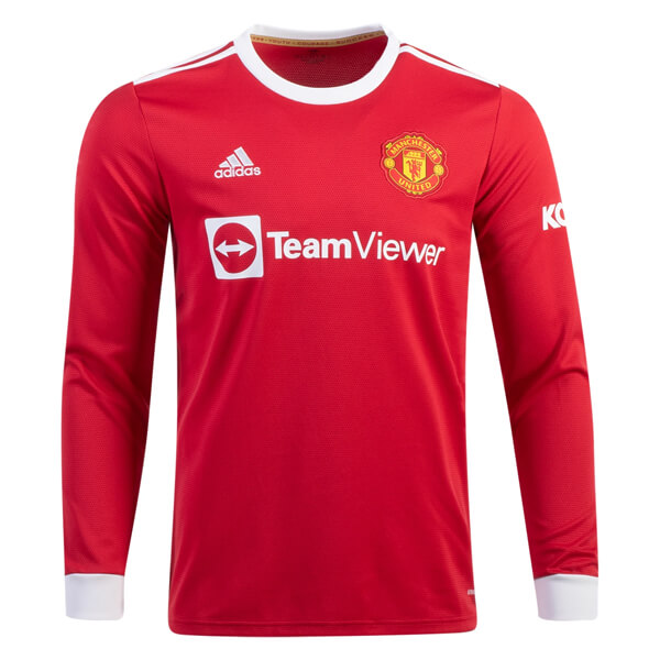 Manchester United Home Long Sleeve Football Shirt 21/22 SoccerLord