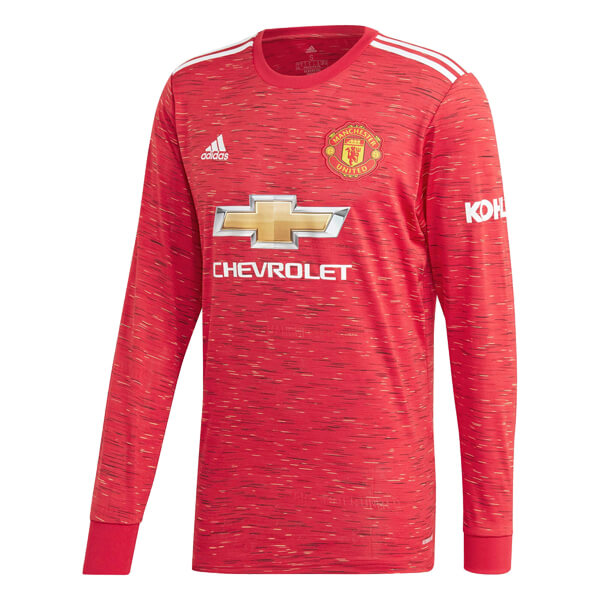Manchester United Home Long Sleeve Football Shirt 20/21 - SoccerLord