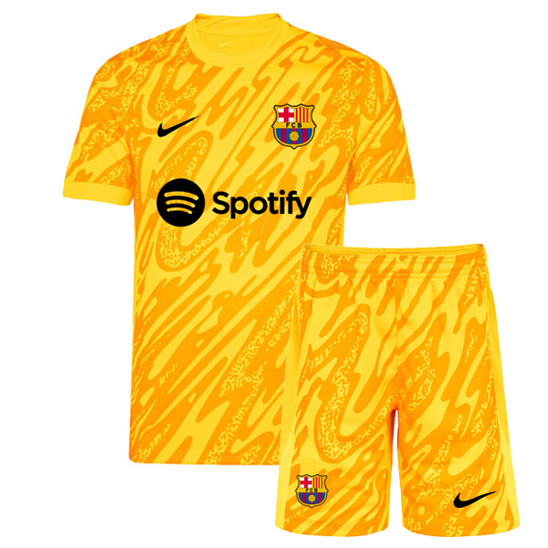 Barcelona Goalkeeper Kids Kit 24 25 Yellow