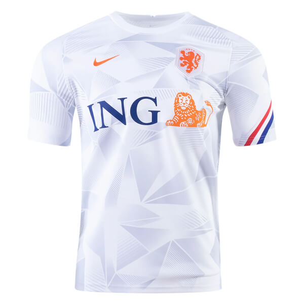 Netherlands Pre Match Training Football Shirt White Soccerlord