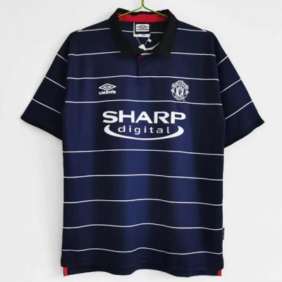 manchester united retro blue jersey