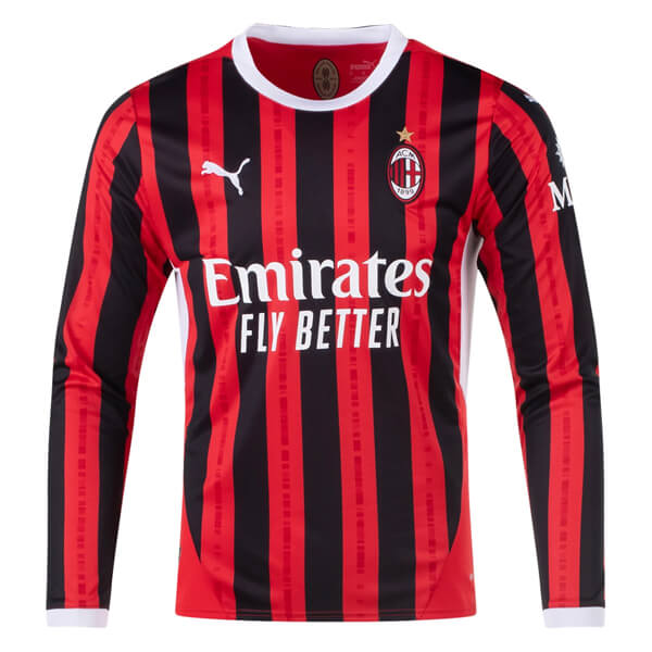 AC Milan Home Long Sleeve Football Shirt 24 25