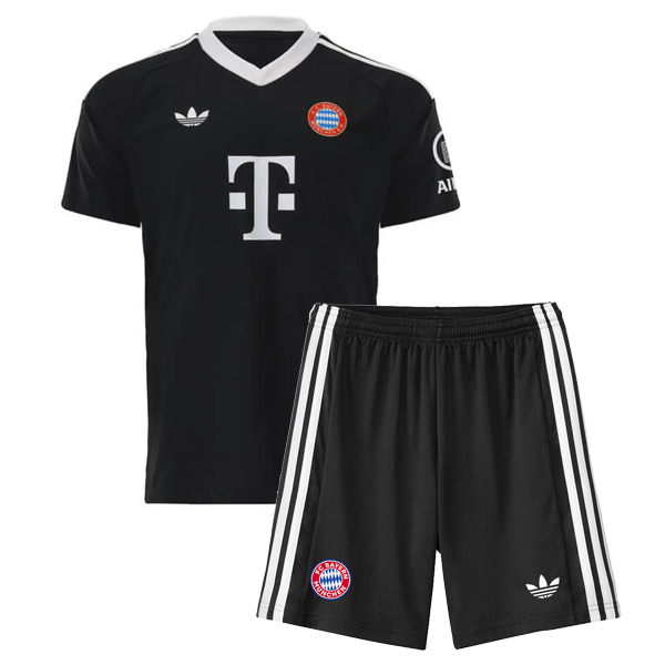 Bayern Munich Black Goalkeeper Kids Kit 24 25