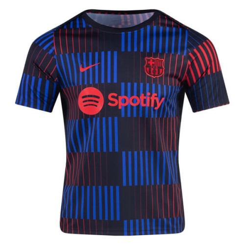 Barcelona Pre Match Training Football Top - Black Blue