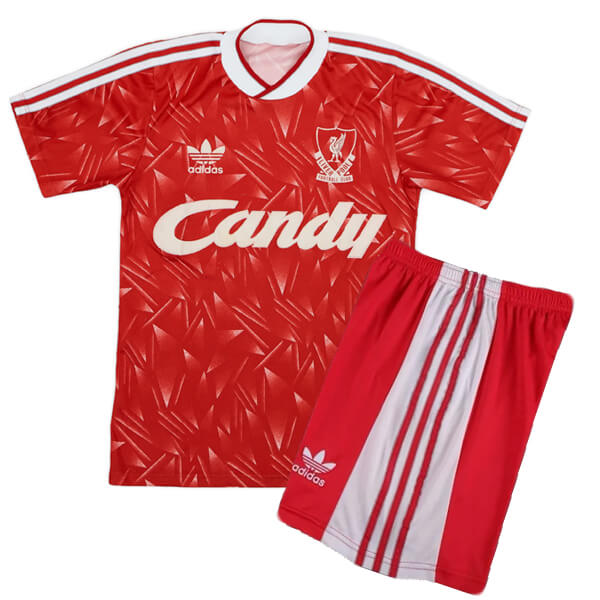 Retro Liverpool Home Kids Football Kit 89 91