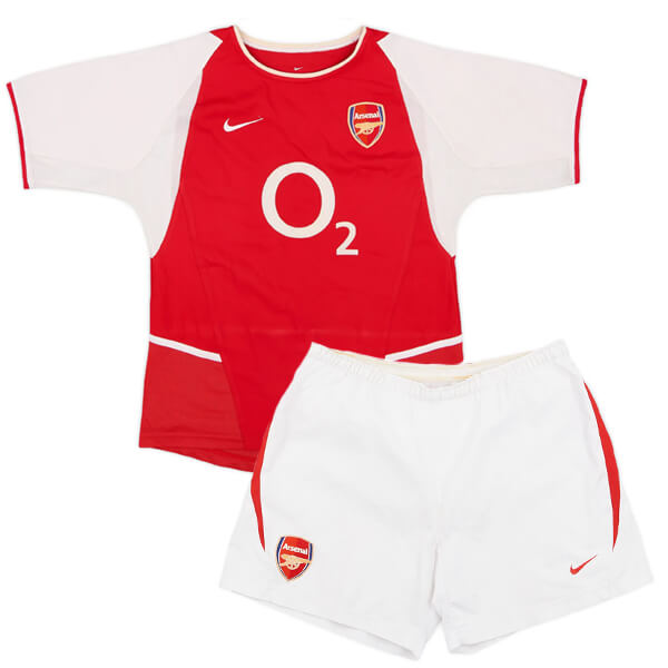 Retro Arsenal Home Kids Football Kit 2002 04